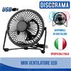 VENTILATORE USB MINI PC NOTEBOOK FAN METALLO VENTOLA INCLINABILE VENTOLA