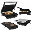 HOOMEI Bistecchiera Piastra Griglia Elettrica con Termostato Regolabile 1200W HM-5842