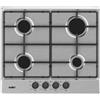 EffeZeta Piano cottura Samet Circe2 a gas 4 fuochi da incasso inox con manopole nere