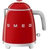 Smeg, Bollitore Elettrico Piccolo KLF05RDEU 0,8 L, Filtro Acciaio Inox, Autospeg