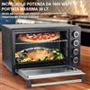 Bakaj Forno Elettrico Ventilato 38 LT con Girarrosto Luce Interna Timer 1600W