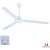 VENTILATORE DA SOFFITTO INDUSTRIALE 3 PALE 6OCM 65W COMANDO A MURO CASA UFFICIO