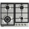 EffeZeta Piano cottura Samet Sansone a gas da incasso 4 fuochi 60 cm in acciaio
