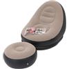 Hongu Poltrona Gonfiabile Floccata Cm 116x98x83 con Poggiapiedi relax casa con pompa