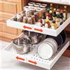 Organizer Sottolavello Estraibile 2 Pezzi per Cucina e Bagno con Cestelli Bianco