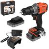 Black Decker TRAPANO AVVITATORE A BATTERIA CON PERCUSSIONE BCD383D XK-QW 18V - 1 batteria 2,0
