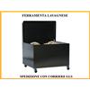 Vigor Cassettone portapellet in acciaio con coperchio e ruote cm 50 x 43 x 57 h