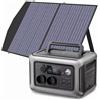 Generatore Solare Portatile 600W con Pannello Solare 100W Pieghevole Nero