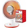 HOOMEI STUFA ELETTRICA A PARABOLA 600W ROTONDA FIBRA CARBONIO 2 LIVELLI POTENZA HM8950