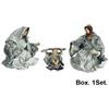 Ingrocart Set presepe natalizio 3 pezzi 20 cm - colore argento/bianco - decorazione addobb