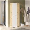 EffeZeta Armadio multiuso Teodoro 2 ante con portascope struttura rovere e 1 anta bianco