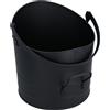 AB Tools Camino a bocca larga con bruciatore a legna a carbone nero stile Eclipse