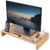 Mobiletto per Ufficio Rialzo Monitor TV PC Organizer Scrivania 60x30 H8cm Bambù