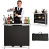 Tavolo da Bar Pieghevole e Portatile, Bancone Smontabile 980 x 385 x 870 mm, con