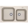 EffeZeta Lavello 2 vasche Franke KID620 incasso in tectonite beige 83x50 cm.