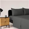 Does not apply Completo Letto Singolo, Grigio, 100% Cotone, 160X280 Cm, Set Lenzuola, Parure, L