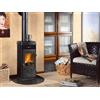 Nordica Extraflame NORDICA -Stufa a Legna Super Junior in ghisa Nera 5,0 kW Compatta cm36x42x77h