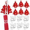 6 Portaposate Natale + 6 Portatovaglioli Natalizi Renna, Portaposate in Feltro D