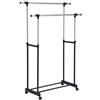 LulloStore Appendiabiti Stender Stander Doppio in Acciaio Estensibile c Ruote cm90x100/173h