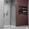 Jo-Bagno.it Box Doccia Nicchia Nero Parete Porta Scorrevole Vetro Cristallo 8 MM 120 a 170