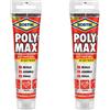 Bostik 2x Bostik Poly Max Cristal Express Tubo Cartuccia 115g adesivo rapido colla tubo