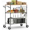 Carrello Portaoggetti da Cucina 3 Ripiani con Ruote, Carrello Portautensili