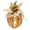 Ingrocart Melograno decorato per albero natale 15 cm - colore crema/oro - addobbo decorazi