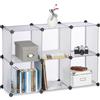 Does not apply Scaffale Componibile, 6 Scomparti, Sistema a Incastro, Plastica, Hxlxp: 65 X 96