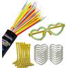 Kawin 50 PZ.MONTATURE OCCHIALI CUORE + 100 BRACCIALETTI BRACCIALI LUMINOSI STARLIGHT