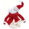 Ingrocart Sfera palla orso per albero di natale Ø15 cm - colore bianco/rosso - addobbo dec