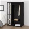 Danyx Armadio Doppio Salvaspazio Metallo e Tessuto TNT Appendiabiti 105x43x172cm Nero