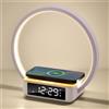 Morwealth Lampada da comodino con Caricabatterie Wireless veloce,10 W Lampada da