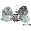 Ingrocart Set presepe natalizio 3 pezzi 20 cm - colore argento/bianco - decorazione addobb