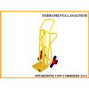 VIGOR Carrello Portacasse a 3 ruote per scale portata 120 kg pala ribaltabile