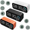 SVEGLIA OROLOGIO CON DISPLAY LED RADIOSVEGLIA ALLARME CASSA BLUETOOTH SLOT SD