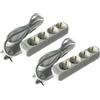 grundig Multipresa Ciabatta Elettrica 2 x 4 shuko Grundig Socket Cavo 1,4 Mt 2 pezzi