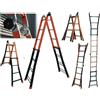 Scala in acciaio telescopica gradini 4+4 h max 3,80 mt trasformabile allungabile