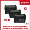 1-3 BATTERIE KIT FOTOVOLTAICO ACCUMULO BATTERIA 120 AH IMPIANTO PANNELLI SOLARI