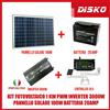 KIT FOTOVOLTAICO 1 KW PWM INVERTER 3000W PANNELLO SOLARE 100W BATTERIA 20AMP