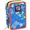 Seven Astuccio Yub Flashy Sign 3 Zip Celeste Completo 45 Pezzi 30B302500