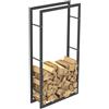 Portalegna in Metallo Interno Esterno Legnaia Camino Stufa 150x80x25cm Nero