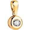 Ciondolo Oro 18K 750 Con Diamante Lab 0,15 Q 7 MM G-VS2