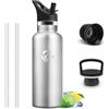 Mulbijeo Borraccia Termica 500ML, 18/8 Acciaio Inox, Bottiglia Termica Bambini, Senza BPA, Termos, Sottovuoto a Doppia Parete, Bottiglia Termiche con Cannuccia, Borracce per Scuola, Acciaio inossidabile