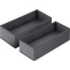 Sekey Organizer per cassetti, Scatola Porta Oggetti per Armadio PAX, Sistema di Organizzazione in Tessuto pieghevole, senza Divisori per Cassetti - set da 2, 51x22x11cm, Grigio Scuro
