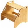 Sgabello a Due Gradini Stabile Sgabello in Legno Portatile per Cucina