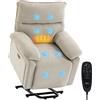 HOMCOM Poltrona Relax Alzapersona Elettrica con Massaggio e Riscaldante, Crema