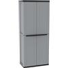 TERRY - JLine 368, Armadio a 2 Ante, Scaffalino a 4 Ripiani Regolabili, Vano Portascope, da Interno ed Esterno Coperto, in Plastica, 68x37,5x163,5 cm