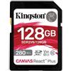Kingston 128GB CANVAS REACT PLUS SDXC U3 V60