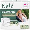 Naty BioEmbrace Pannolini Neonato, Taglia 1 (2-5kg), 25 pezzi | Ipoallergenico per Pelle Sensibile, Fino a 12 Ore di Protezione dalle Perdite, Assorbente, Morbidezza di origine vegetale
