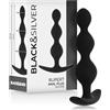 BLACK&SILVER Plug Anale Graduale Rupert Black Silver Dilatatore Progressivo Silicone Medico